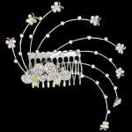 Accesoriu modern pentru decor par CA015GG Argintiu cu cristale